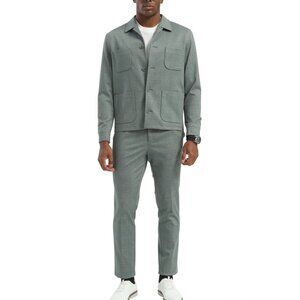 Slate Green 2 Piece Men's Casual Slim Fit Suit